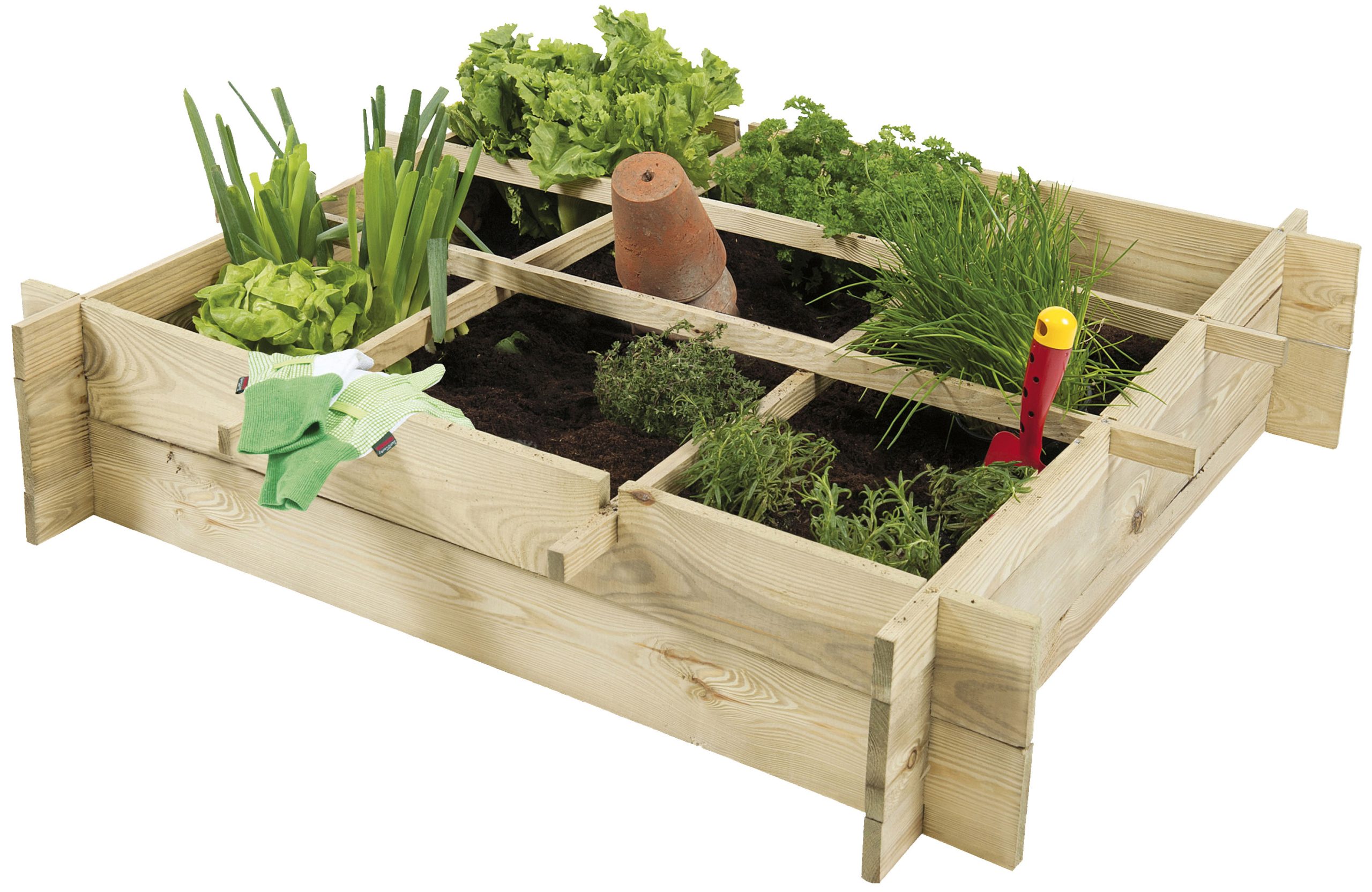 Houten grenen moestuinbak 90x90x20 cm