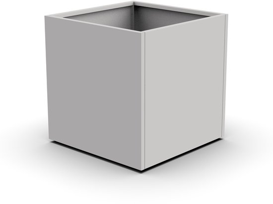 Vierkante buitenplantenbak 60x60x60 cm - Knoflookbeige