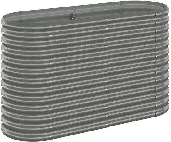 Verhoogde moestuinbak 114x40x68 cm - Grijs, Gegalvaniseerd