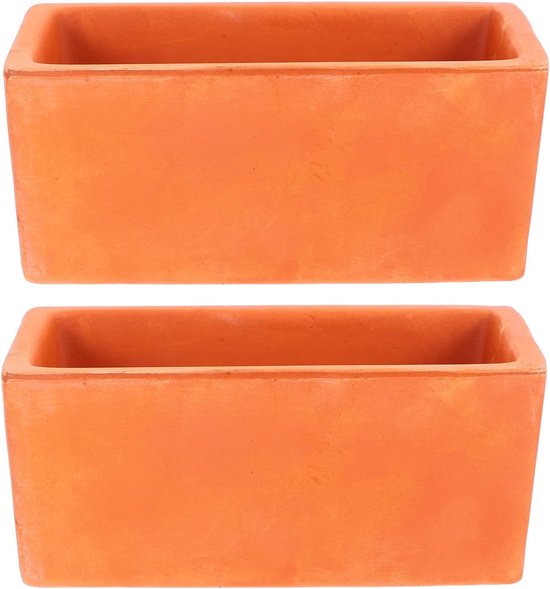 Kleine terracotta bloempot 12.5x7x5.3 cm - Oranje