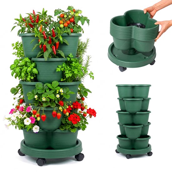 Compacte groene plantentoren 66x33 cm - meerdere niveaus