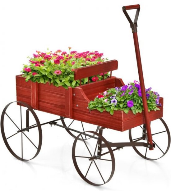 Mobiele Plantentrolley Bolderwagen voor buiten 62x34x60 cm
