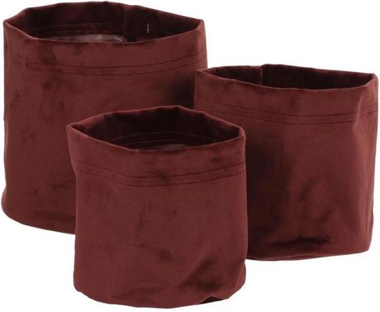 Romy plantenzakken paars set van 3 Ø18×H17 cm