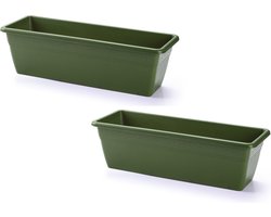Set van 4 PlasticForte Plantenbakken 50x17x15 cm Groen
