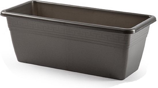 Plasticforte Rechthoekige Plantenbak Antraciet 40x18x15 cm