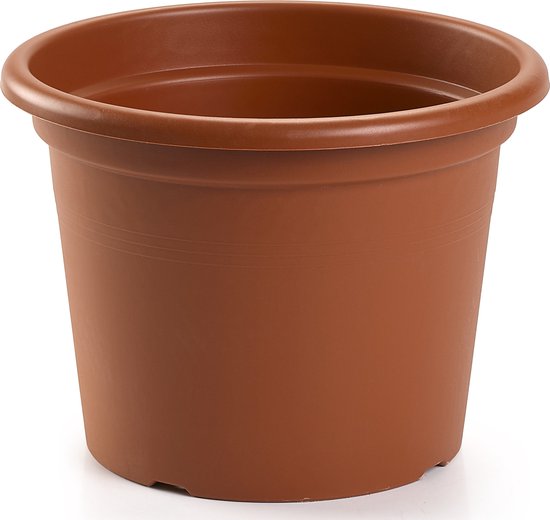 Plantenpot rond kunststof 30x23 cm - bruin (Plasticforte)