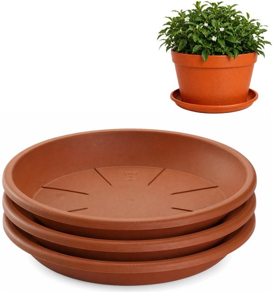 Plasticforte 3x potonderzetters terracotta 32 cm voor Ø40–45