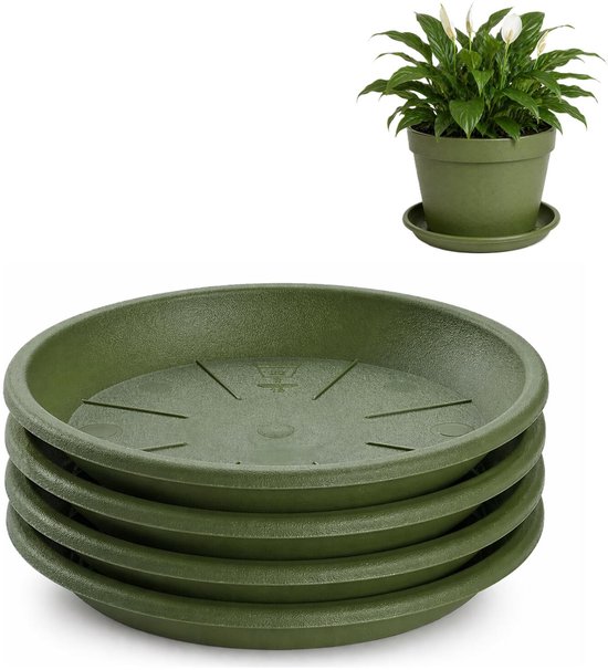 PlasticForte Plantenschotels 4x Ø20 cm groen (voor Ø25/30)