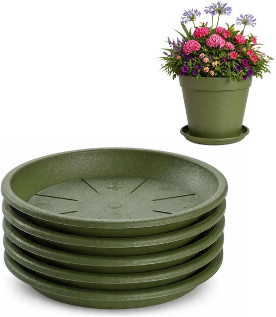 Plasticforte Plantenschotel 24cm Groen 5x voor pot 30-35cm