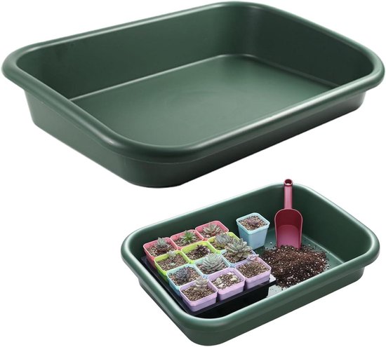 Stevige Waterdichte Potgrondbak 43x30,5x8 cm Groen