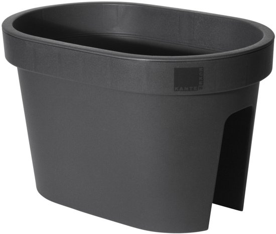 Pro Garden Ovale Balkonbloempot 40x25 cm Antraciet