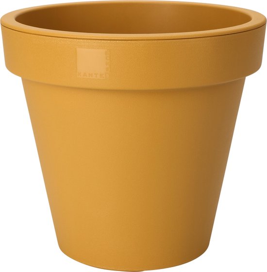 Okergele ronde bloempot 30 cm kunststof - Pro Garden