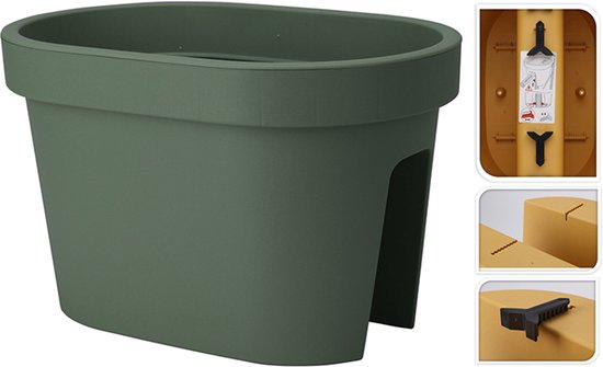 Pro Garden Botanic Plantenbak Balkon Groen 27×40×25 cm