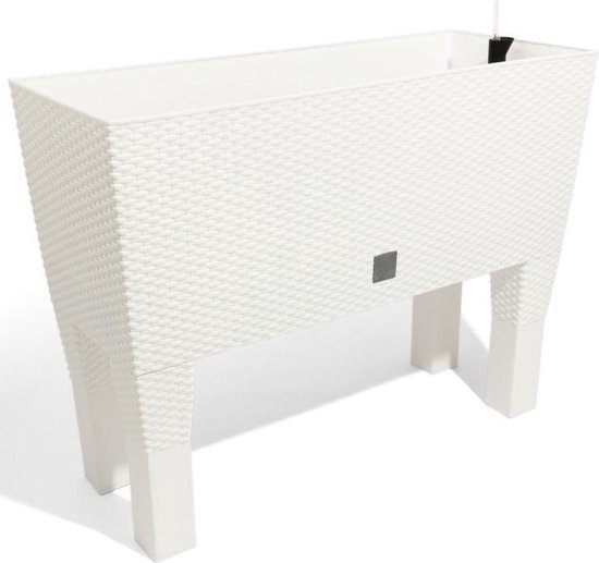 Prosperplast Rato bloembak op poten 80x33x62 cm wit irrigatie