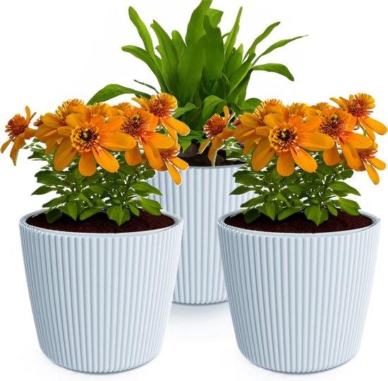 Prosperplast Buckingham Plantenpot Set van 3 Ø17xH15 grijs