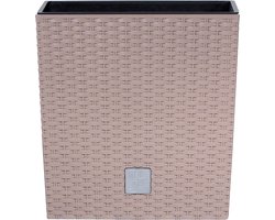 Rato Rotan Look Plantenpot met Binnenpot Taupe 40x40x41 cm