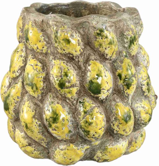 PTMD Fruitsy Gele Plantenpot 21,5x21,5x20,5 cm