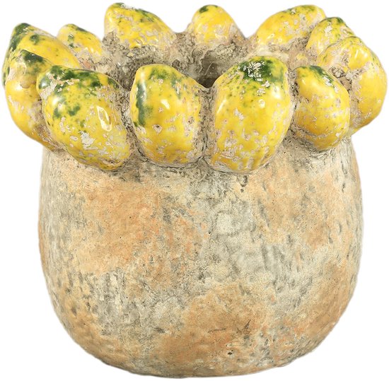 PTMD Plantenpot Fruitsy Geel 23,5x23,5x20 cm