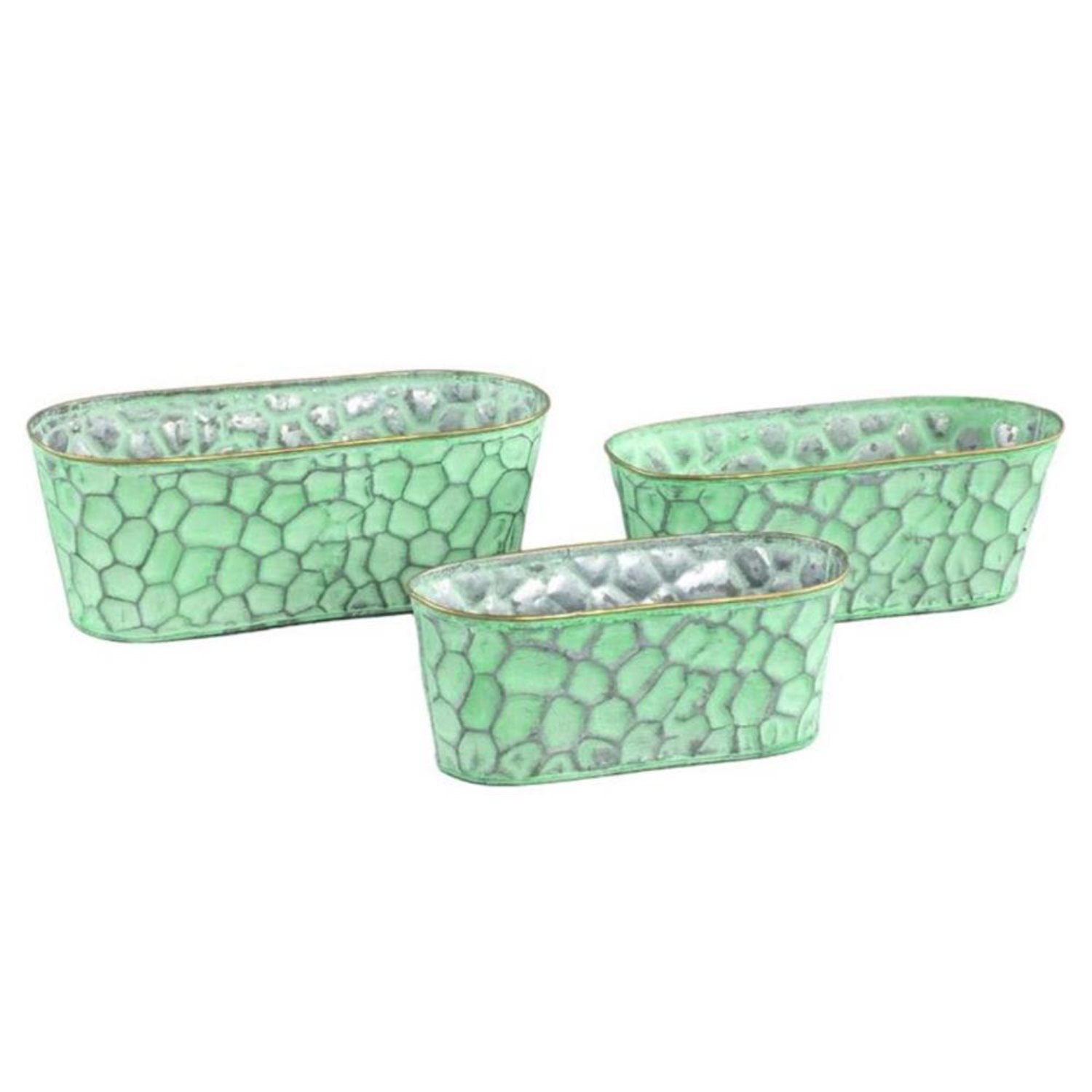 PTMD Dianne set van 3 groene plantenbakken