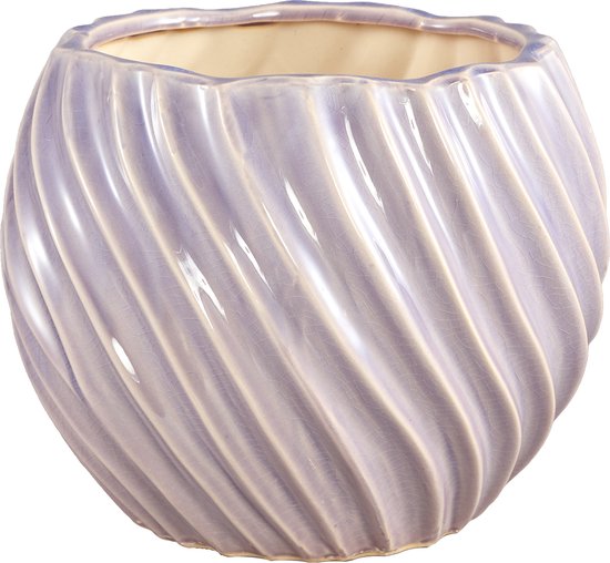 PTMD Nudi Keramische Bloempot 22x22x17 cm - Paars