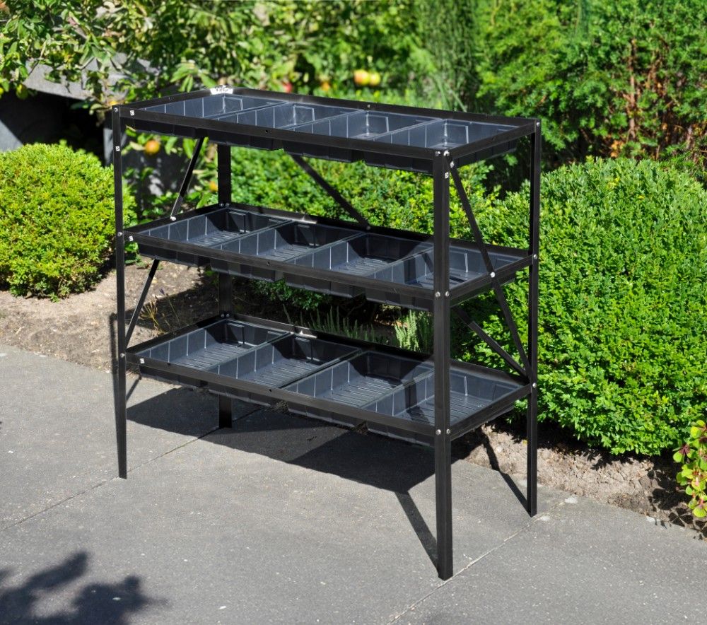 Royal Well Grow Rack 12 - Kweekrek/tafel Zwart Aluminium