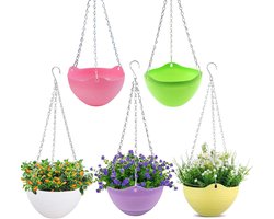 Set van 5 Kleurrijke Zelfbewaterende Hangbloempotten 20 cm