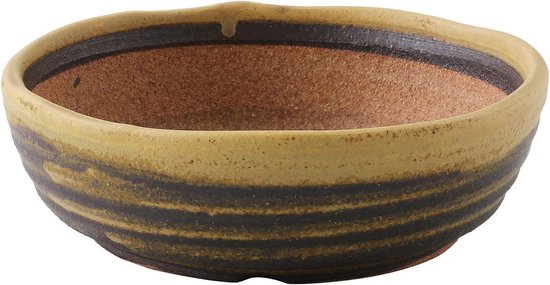 Shigaraki Bonsai schaal 21 cm – Geglazuurd keramiek, Afvoer
