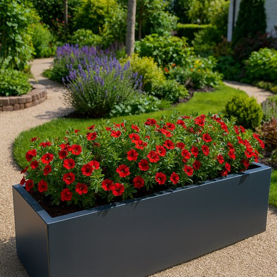STEAEL VARNI Stalen plantenbak 100x40x80 cm - Grijs