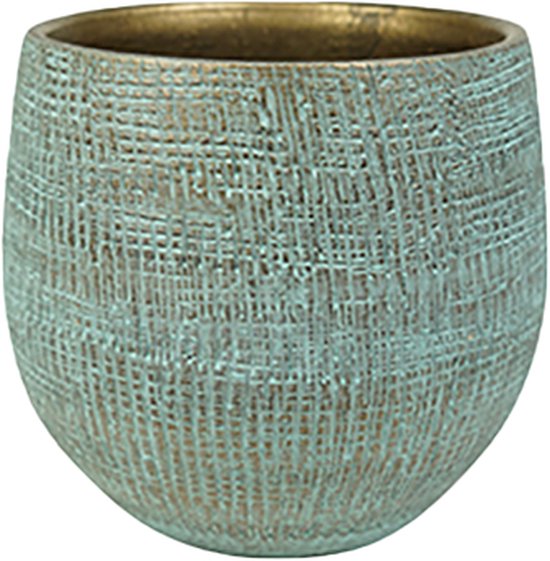 Steege Keramische Plantenpot Glanzend Blauw 18x16 cm
