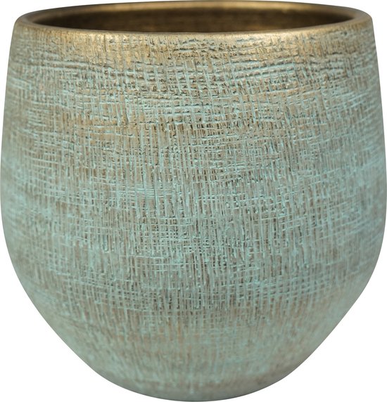 Steege keramische plantenpot Ø36xH32 cm – glanzend blauw