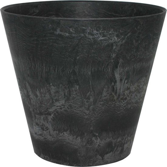 Ter Steege Artstone bloempot Ø32xH29 cm zwart natuursteen