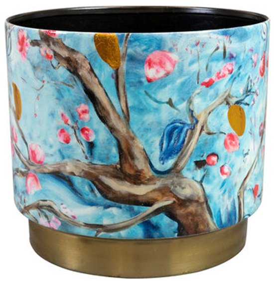 Bloempot Metaal Blauw Blossom Blue 14x13 cm - Ter Steege