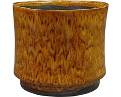 Geglazuurde bloempot Ter Steege Geel-Caramel Ø19 cm