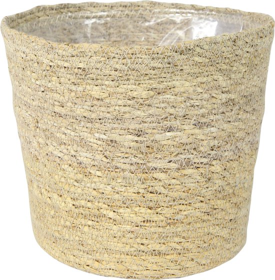 Ter Steege Gevlochten Zeegras Plantenpot beige 30x26 cm