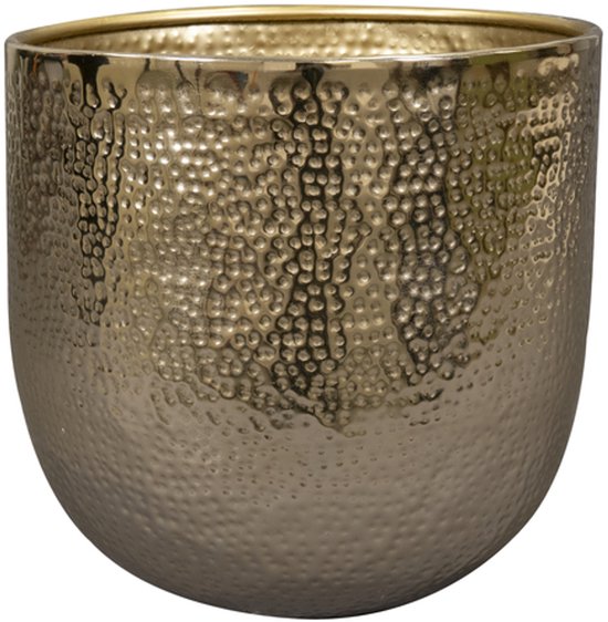 Gouden metalen bloempot Kristy - TS Collection 22x21 cm