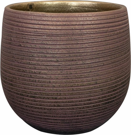 TS Collection Lydia keramische plantenpot paars 20x22 cm