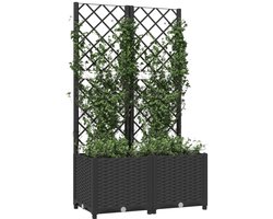Onderhoudsvrije Tuinbak met Klimrek Zwart 80x40x136 cm
