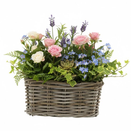 Van der Leeden Rotan Gevlochten Plantenmand Bruin 30x15x15