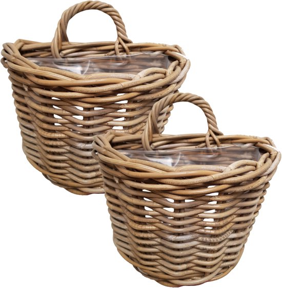 Van der Leeden Rotan Hangmand set (2) Bruin 29x18x20 cm