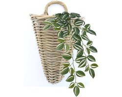 Van der Leeden Rotan Wandplantmand Bruin 25x22x32 cm