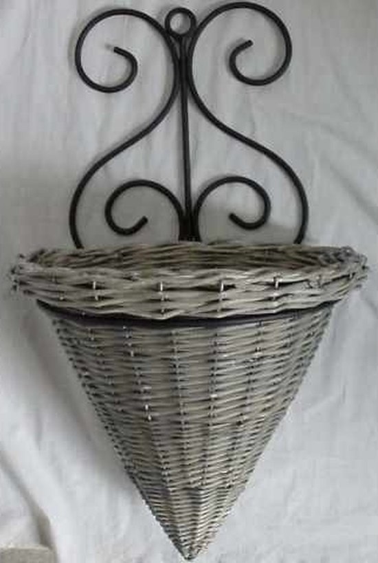 Van der Leeden Rotan Wandhanger Grijs met IJzeren Frame