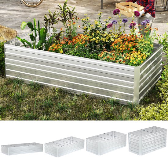 Rugvriendelijk verhoogd metalen plantenbed 120x60x60 cm tuin