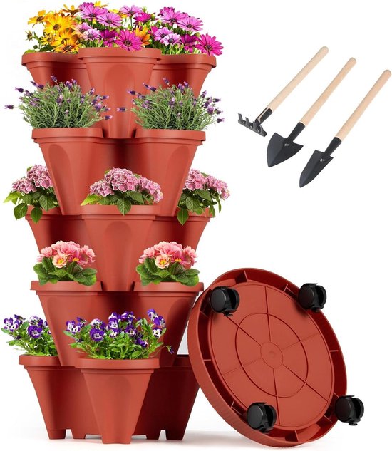 Verticale Zelfwaterende Plantenbak 5-laags - Rood