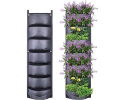 Verticale muurplantenbak 7 zakken zwart - balkon en tuin