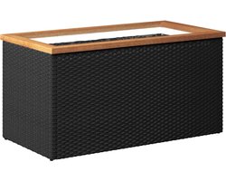 Plantenbak poly rattan 80x40x40 cm zwart - vidaXL