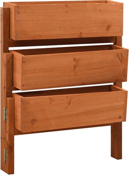 vidaXL Massief vuren inklapbare plantenbak 60x14x75 cm