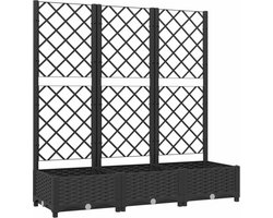 vidaXL Plantenbak met Klimrek 120x40x121,5 cm Zwart