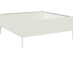 Verhoogde stalen plantenbak 100x100x41 cm wit