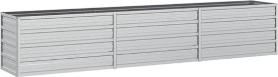 Verhoogde plantenbak 240x40x45 cm - verzinkt staal, zilver