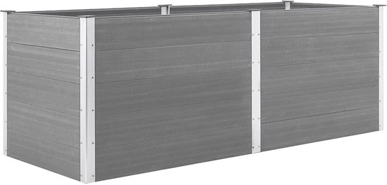 vidaXL Grote Verhoogde Plantenbak 250x100x91 cm Grijs